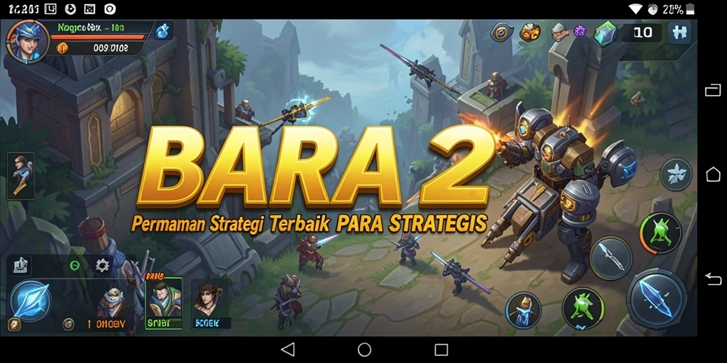 Screenshot BARA22 menampilkan aksi strategis seru di battlefield.