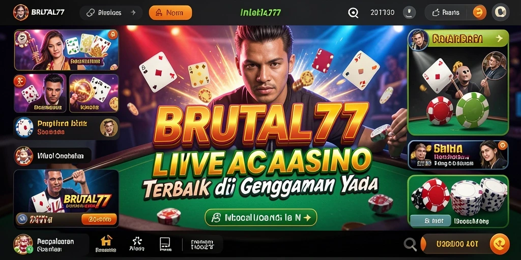 Tampilan gameplay yang dinamis dan interaktif di BRUTAL77 Live Casino.