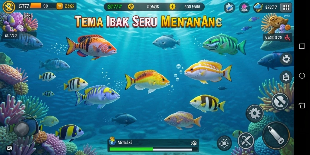Screenshot utama GT777 menampilkan momen seru dalam gameplay Tembak Ikan.