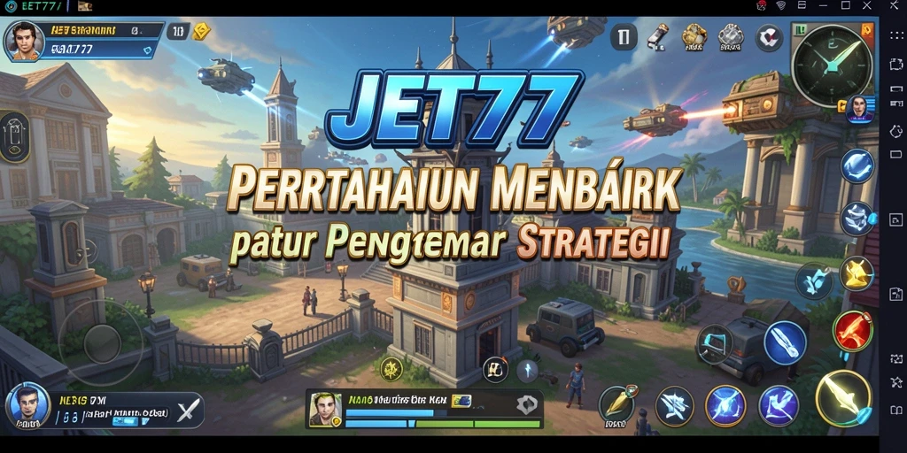 Screenshot permainan JET77 menampilkan aksi menara pertahanan yang mendebarkan.