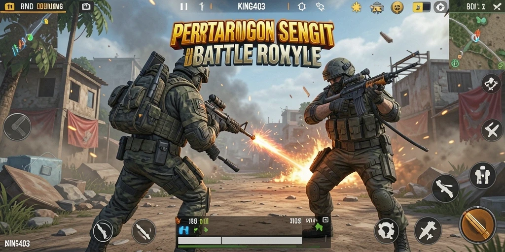Gameplay Battle Royale yang seru dan penuh aksi.