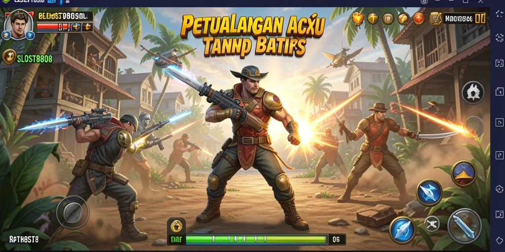 Tangkapan layar menampilkan aksi intens dari gameplay SLOST8808.